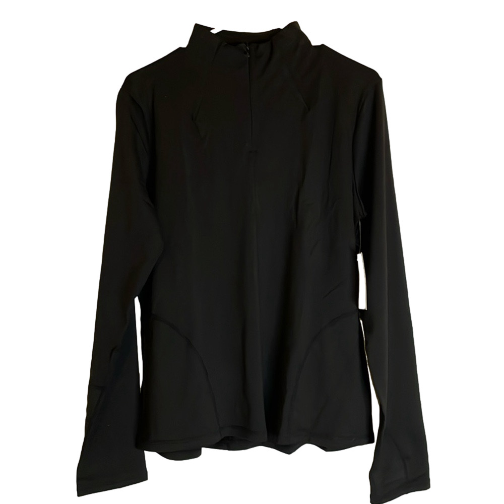SHADOW SPORT Fitted Mock Neck Zip Athletic Jacket, Women’s M, Black